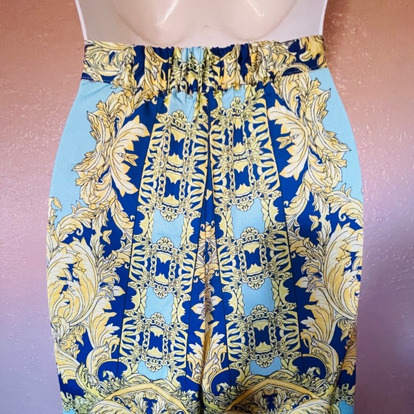 MINAA MONROE Baroque Status Print High Waist PALAZZO PANTS size XS/Small - Picture 3 of 7